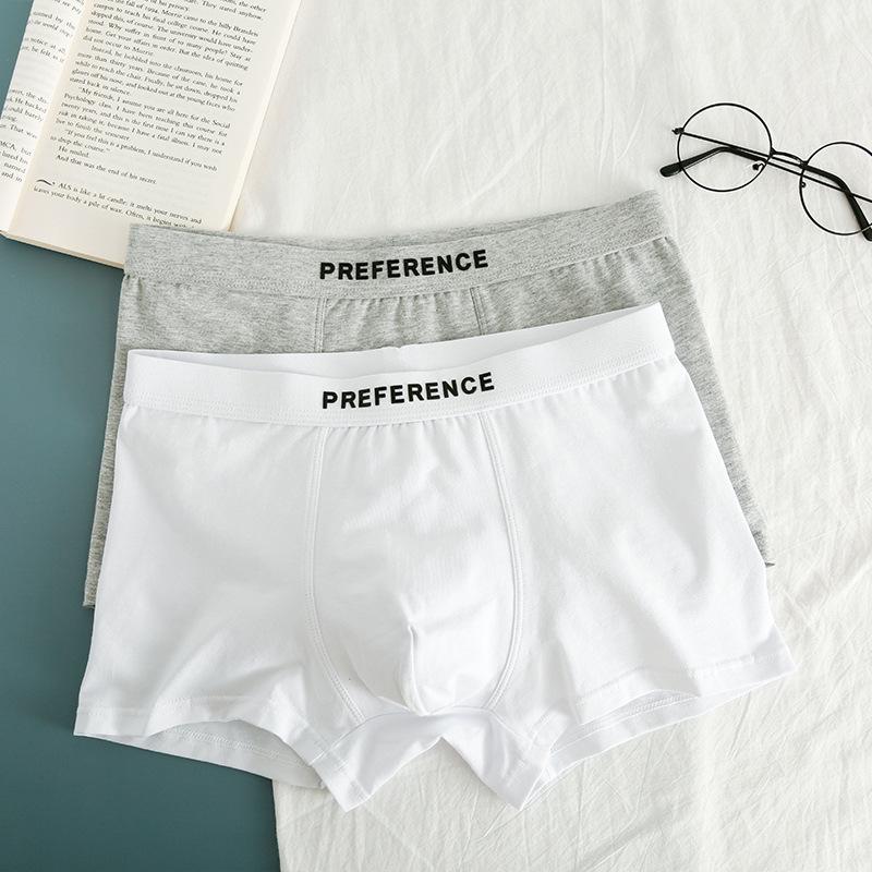 Men's Breathable Cotton Boxer Briefs, Solid Black or White.