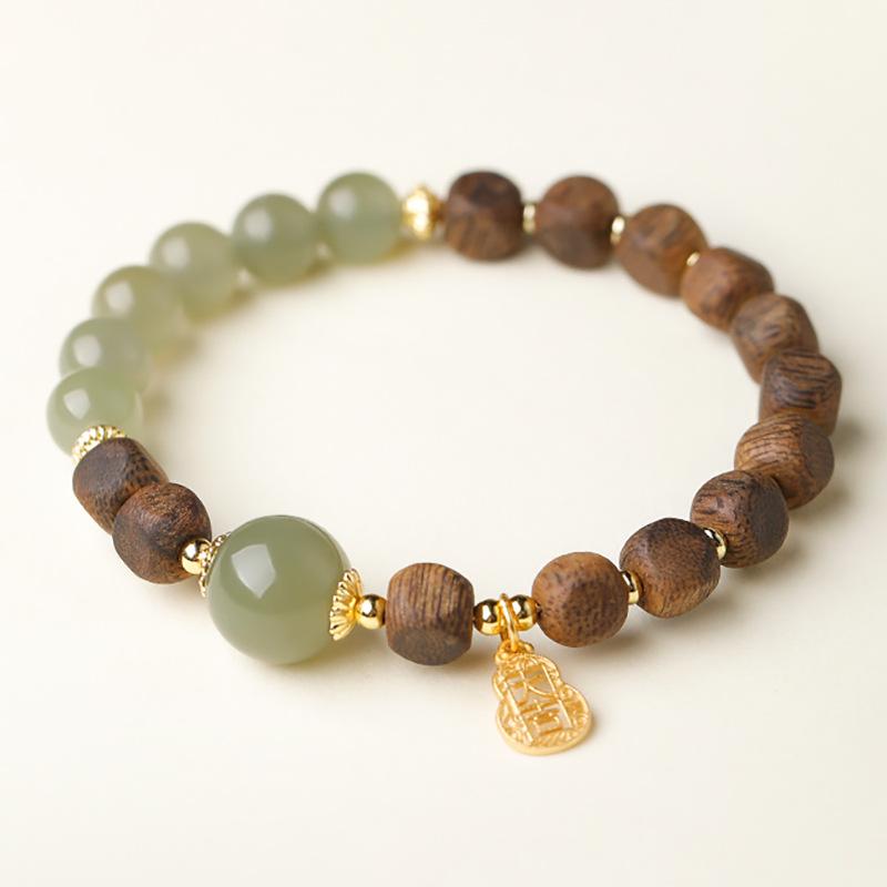 Hetian Jade Agarwood Women s Bracelet - Bestseller Buddhist Beads Gift