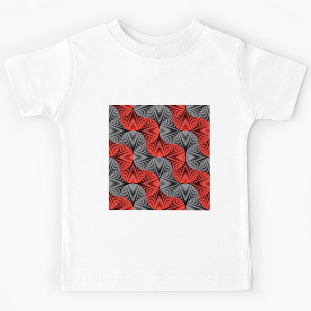 Colorful Swirl Dual Monochrome Orange Grey Pattern Kids T-Shirt 100