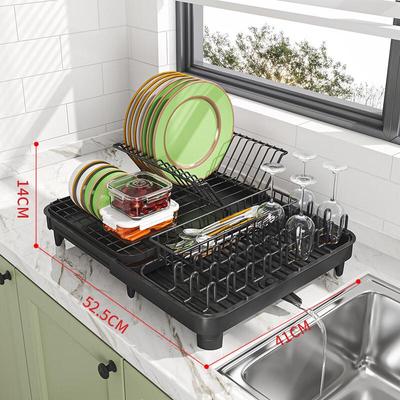 Retractable Water Tray Dish Drying Rack