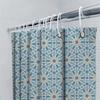 Modern Moroccan Tile Pattern Shower Curtain Blue White Geometric Design For Bathroom Decor Waterproof Fabric Shower Panel