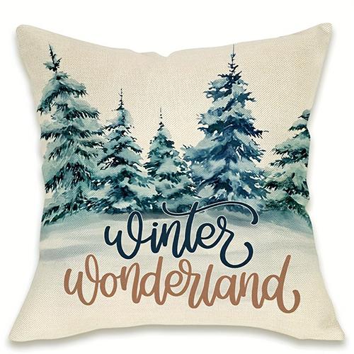Christmas Decoration Pillowcase New Year Gift Winter Elk Bear Christmas Tree Pattern Home Decoration Sofa Cushion Cover
