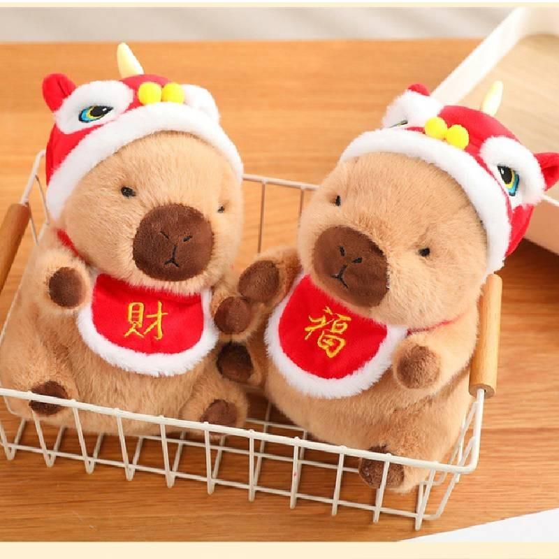 Capybara Plush Toy Holiday Cheer Cartoon Lion Christmas Fortune Festive Wealth