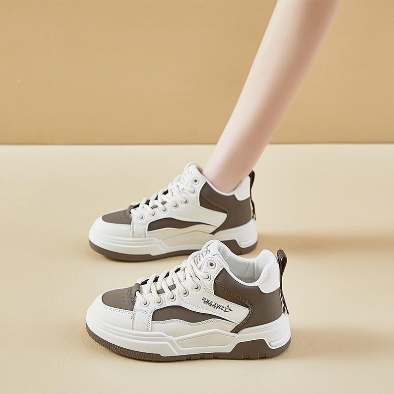 

fashion 2024 Autumn Fashion New Women s Solid Color Lace-up Low-top Comfortable Lightweight Sports Shoes 40 коричневый