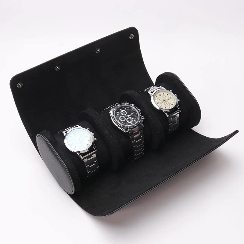 XIHAMA Watch Case, Leather Watch Storage Box, 123 Watch Capacity, Shockproof, for Business Trips, Travel, Portable Watch Box, Compact Case, Watch