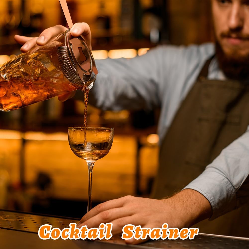 SwirlColor Strainer, 2 Pack Stainless Steel Sieve Professional Bar Cocktail Filtering Tool for Bar Restaurant Home -Silver