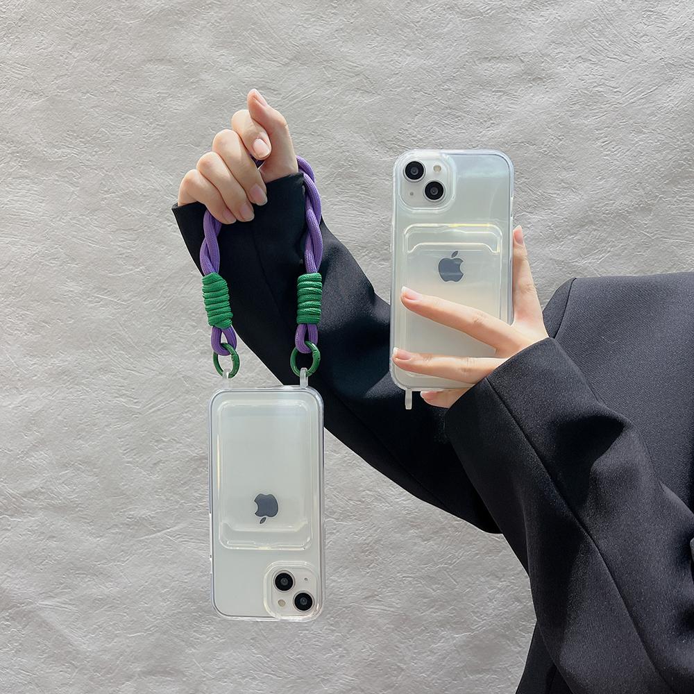 Lanyard Card Holder Phone Case For iPhone 16 Pro Max Funda iPhone 11 15 13 14 12 XR X Xs 7 8 Plus SE 6 15pro 13pro Silicon Cover