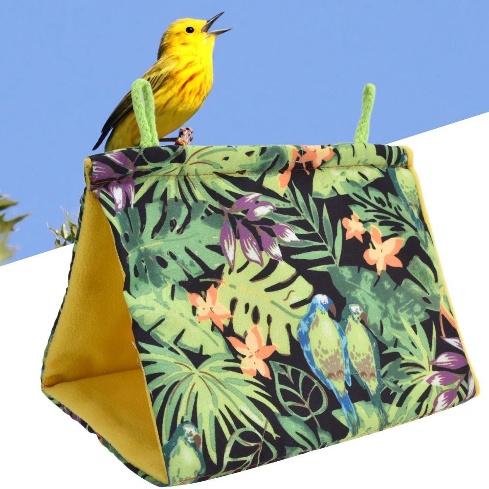 Washable Hut Tent Quick Dry Triangular Bird Nest Comfortable Bird Cage Toy Cockatiels