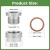 O2 Sensor Bung Weld In With Plug, 2 Set O2 Bung 304 Stainless Steel M18-1.5,Oxygen Sensor Bungs Plugs With Copper O-Ring For Automotive, Bike,