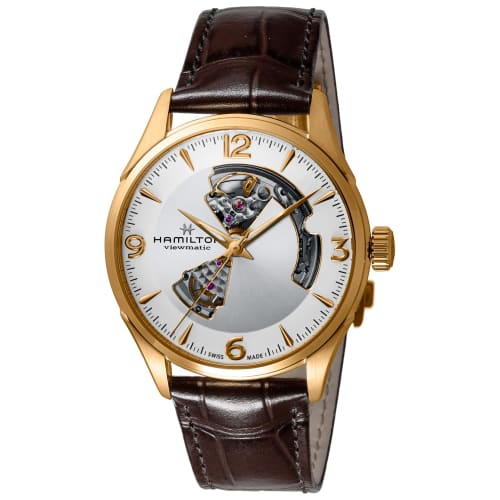 Hamilton Jazzmaster Open Heart Watch, White Dial, Stainless Steel, Sapphire Crystal, Automatic, 5 ATM Water Resistance, 42mm, Swiss Made, H32735551, M