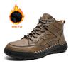 Fashion High Quality Outdoor Men Causal Leather Shoes Antiskid Hiking Sneakers Fashion Lace-Up Flat Designer Shoes Comfy Driving Shoes