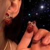 Heart-Shaped Rhinestone Bow Earrings: Elegant & Fashionable Skin-Brightening Accessories for Women