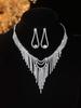 European Style Diamond-Inlaid Evening Necklace & Jewelry Set for Brides