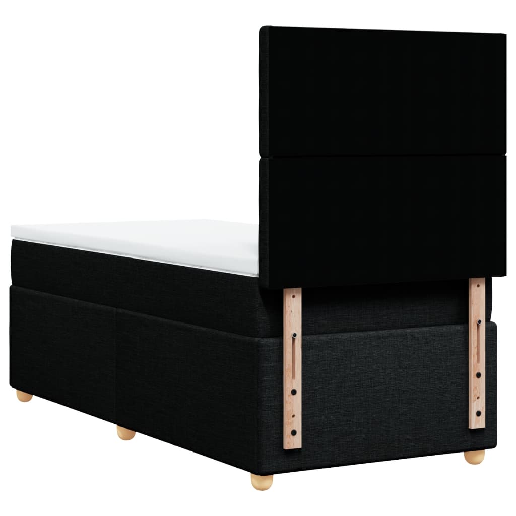 Box Spring Bed with Mattress Black 100 x 200 cm Fabric