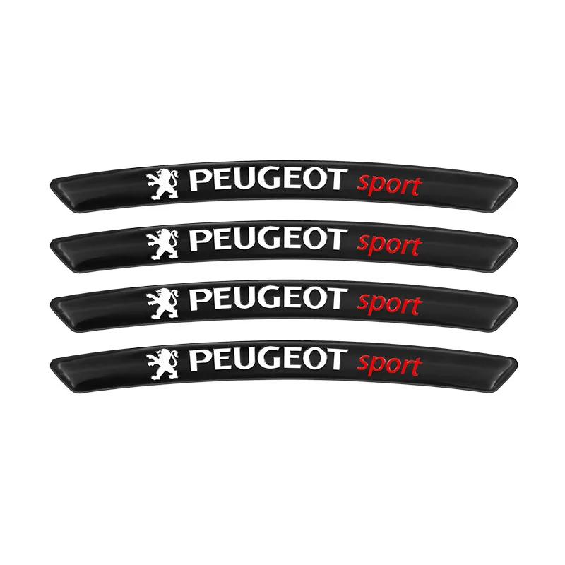 

2026 Hot Car Sticker 4x Car Rims Wheels Curved Decals Stickers For Peugeot 207 307 107 407 507 508 408 308 506 206 406 1008 5008 чёрный
