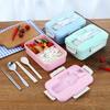 Microwave Lunch Box with Spoon Chopsticks Dinnerware Food Storage Container Children Kids School Office Bento Box