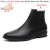 Men Chelsea Boots Genuine Leather High Top Ankle Shoes Pointed Toe Brand Retro Comfortable Big Size 47 48