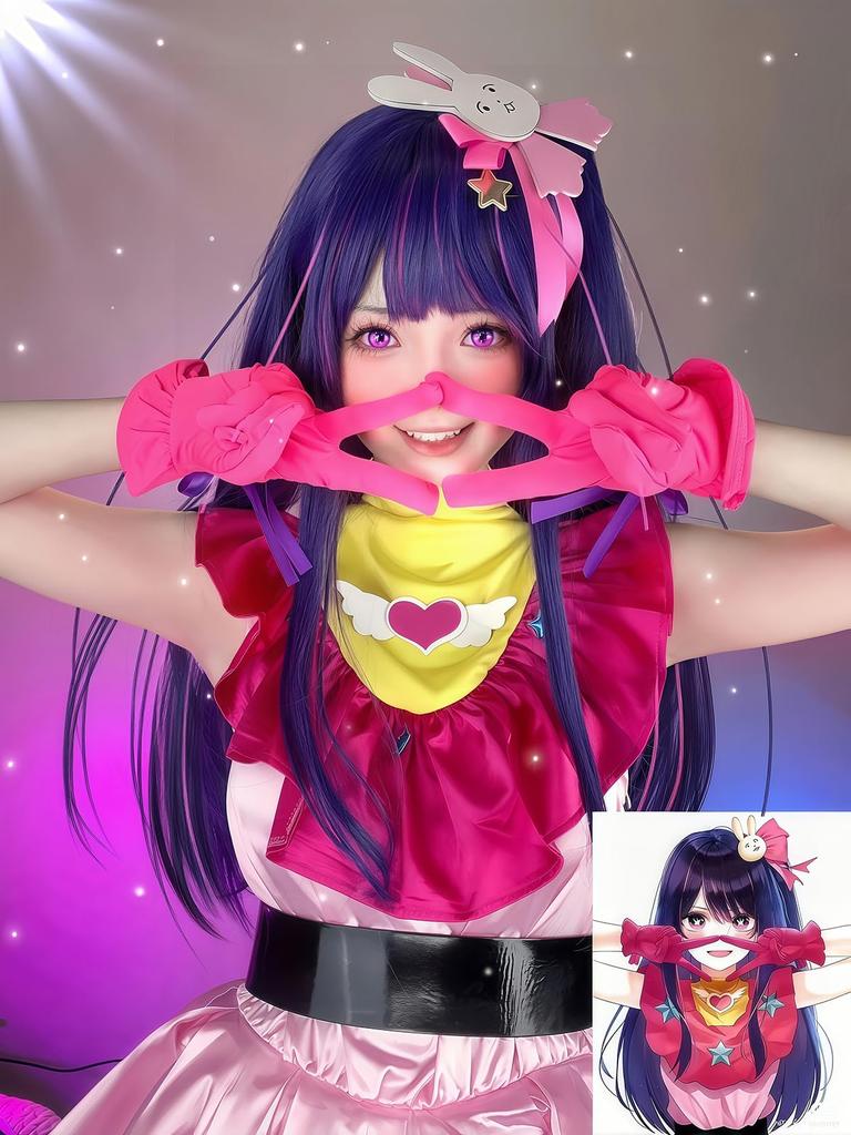 [NOKIJP] Hoshino Ai Cosplay Costume, One-Piece Set, B-Komachi, Oshi no Ko, Adult Costume, School Festival, Event (Hoshino Ai, XXL)