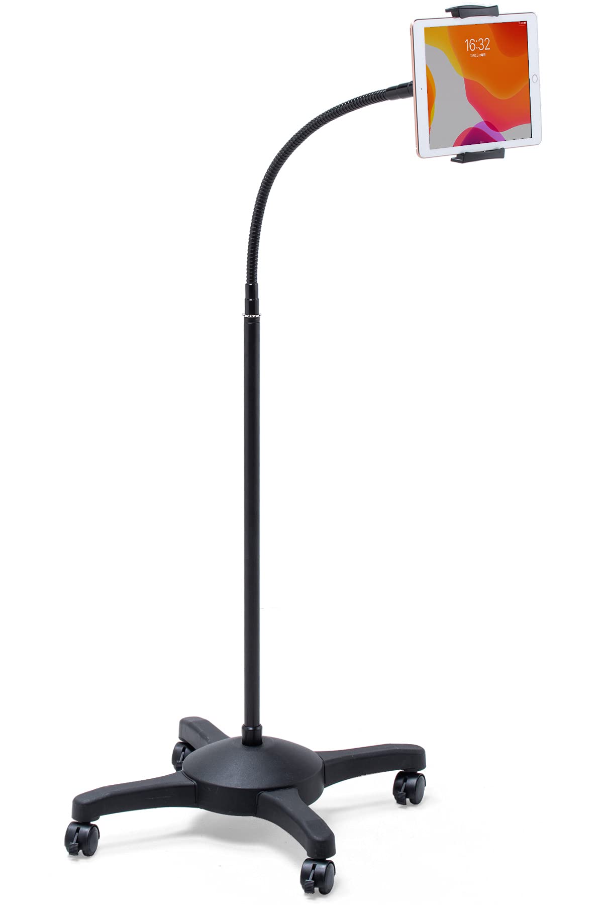 

Sanwa Direct iPad Tablet Stand, Floor Standing, with Casters and Flexible Arm, 100-MR172