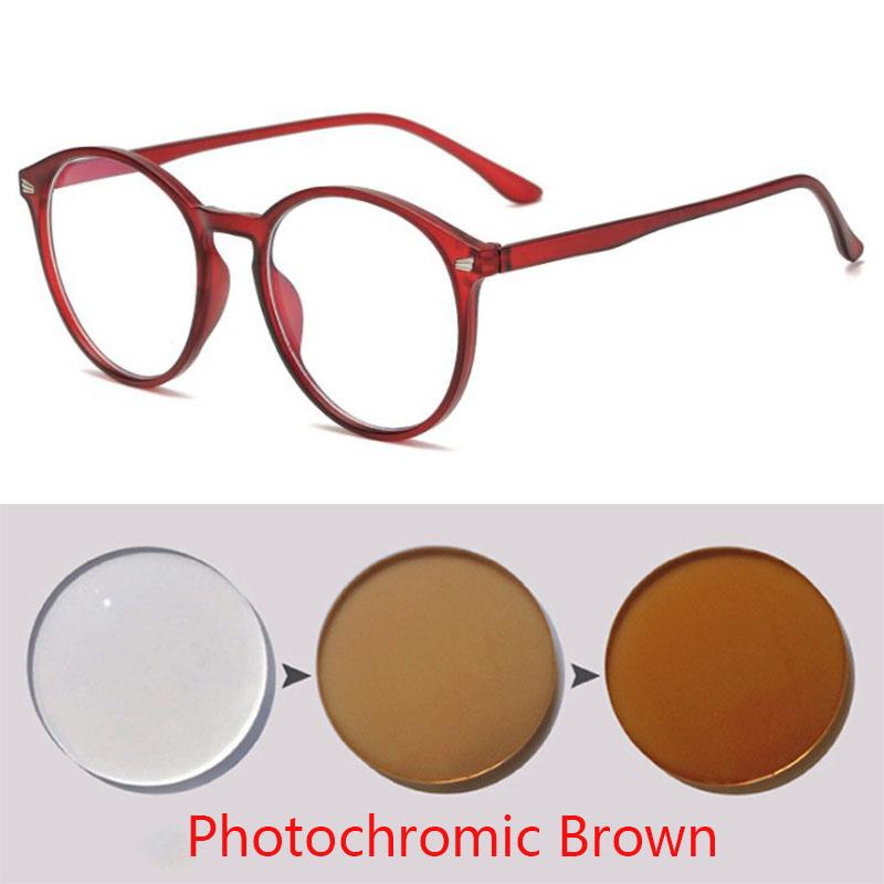 Anti-UV Finished Optical Eye Glasses Frames With Myopia Lens For Women Men Sun Photochromism Eyeglasses Degree oculo -1.0 to-6.0