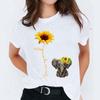 Graphic T Shirt for Women Elephant Love Cartoon Fashion Printing Print Lady Tshirts Top Womens Ladies Travel Tee TShirt