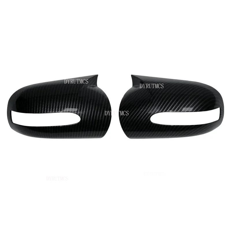 Car Rearview Side Mirror Cover Fit For Mercedes-Benz E,C-Class W211 W203 2001-2007 Wing Cap Rear View Case Trim Carbon Fiber