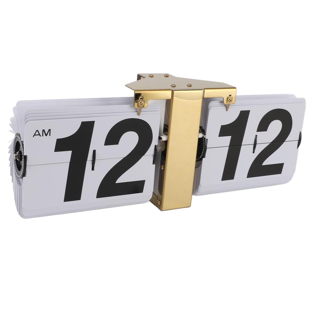 Automatic Flip Clock Mechanical Clock Battery Powered Retro Digital Flip Down Clock for Desktop Standing Wall Hanging