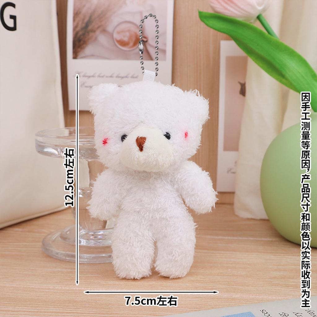 Cute Powder Blusher One-piece Keychain Bag Pendant Doll Plush Bear Pendant