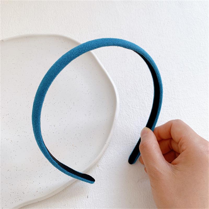 

2026 Suede Fine Hairbands Headband Women Girls Wash Face Scrunchies Hair Head Hoop Bands Accessories Headdress Headwear Ornament Wide 1.2 cm синій