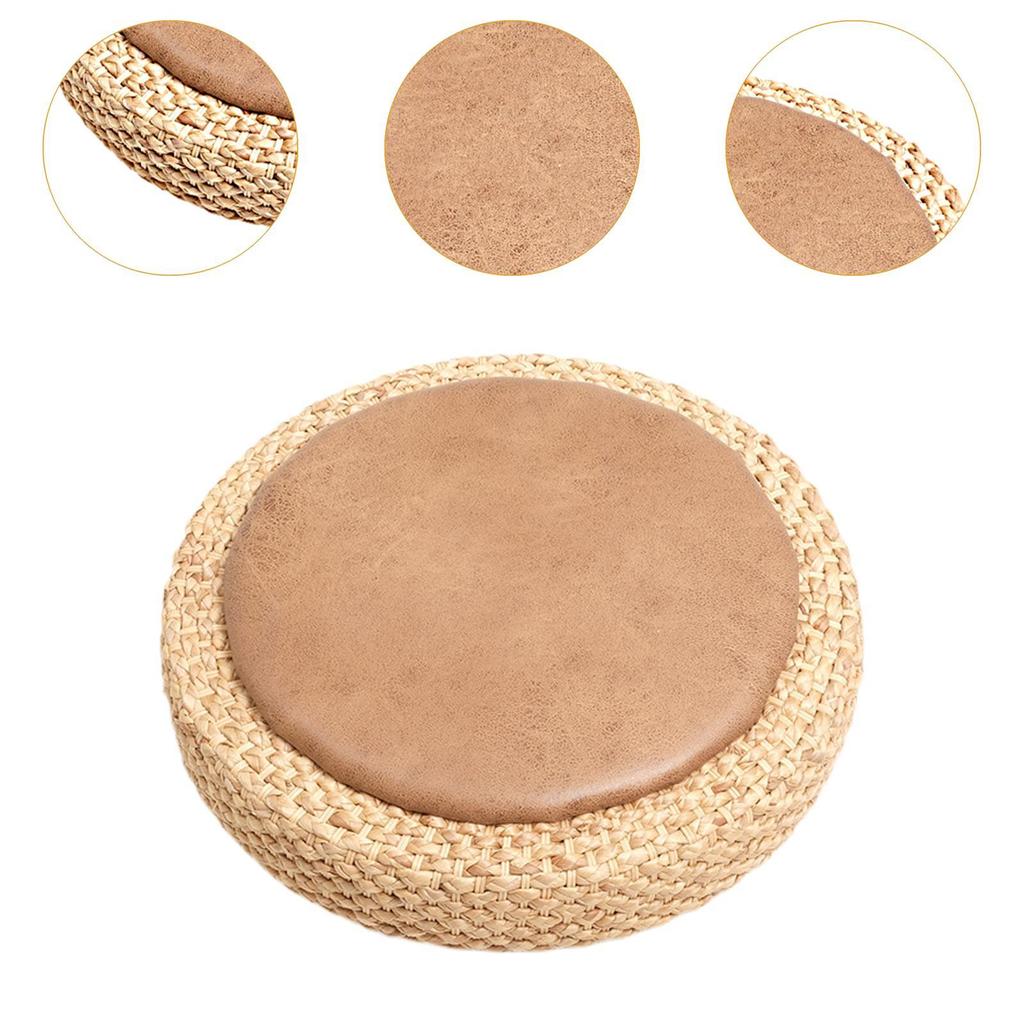 Tatami Floor Pillow Handmade Woven Meditation Cushion Sitting Pad Seating for Balcony Home Decor Office Tea House Indoor