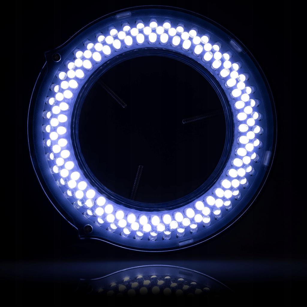 Rosfix Oświetlenie Pierścieniowe LED 144 Diody – Zasilanie USB 5V | Regulacja Jasności 0–100% | Średnica Montażu 30–65 mm