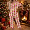 Women's 2 Piece Outfit Christmas Printed Short Sleeve Top and Pants Set
