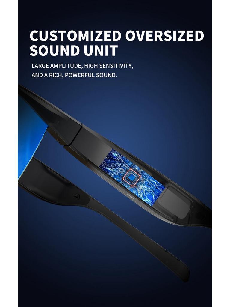 Smart Bluetooth Sunglasses 02Pro: AI Translation, Music & Call Features, V6.0 Black