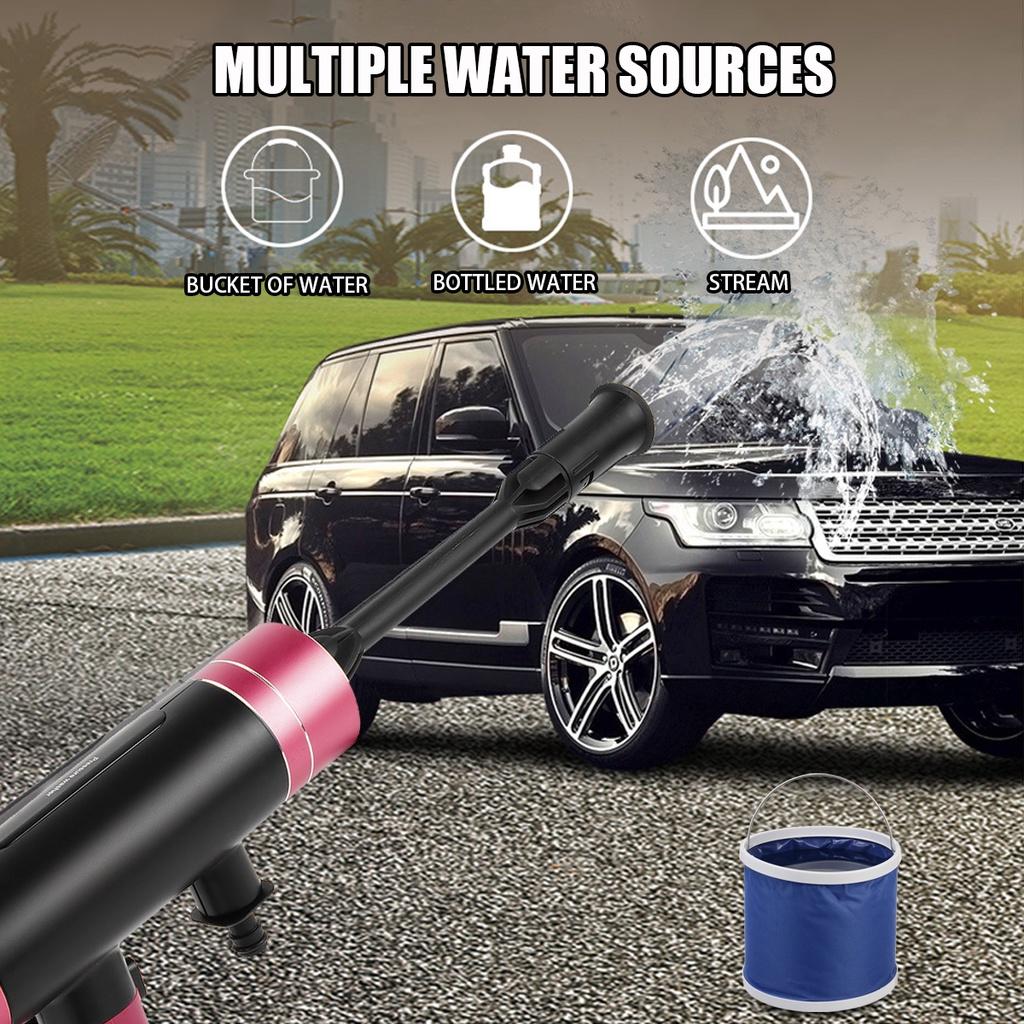 12.6V 10000mah Cordless Car Wash Guns 600W Washer Spray Nozzle High Pressure Cleaner For Auto Home Garden Cleaning Electric Car Washing