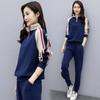 Suit Casual Fashion Sportswear Loose Stand-up Collar Sweater Trousers Two-piece Women's Clothing