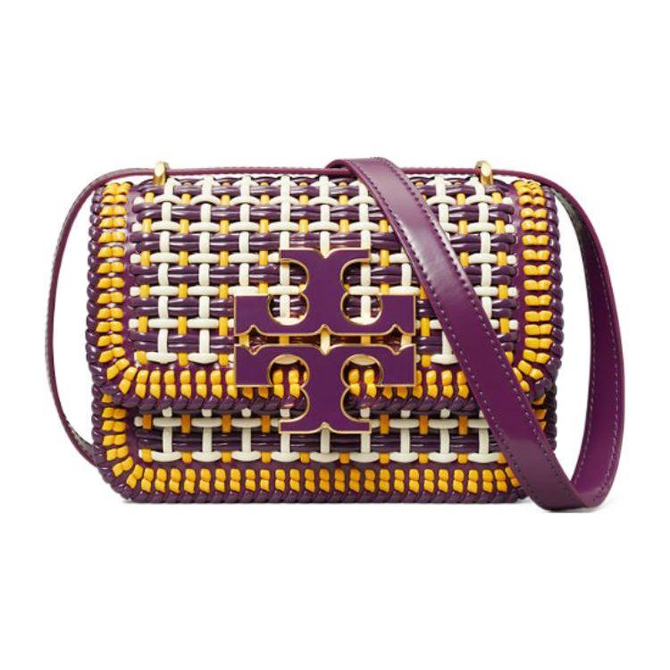 

Tory Burch Eleanor Woven Basket Magnetic Closure Flap Crossbody Bag Women bags 150654-500 Basic Set (Bag+Dust Bag)