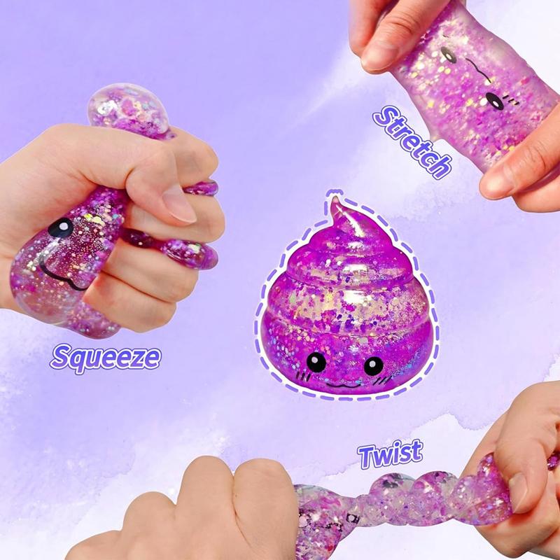 Glitzernder Kacke Malzose Fidget Spielzeug Langsamer Rückprall Quetsch Stressabbau Knetspielzeug Kacke Lustiges Sinnesspielzeug für Kinder Geschenke