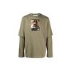 Caravaggio Boy Double Sleeve Tee Green Men Tops OMAB066F21JER0075584