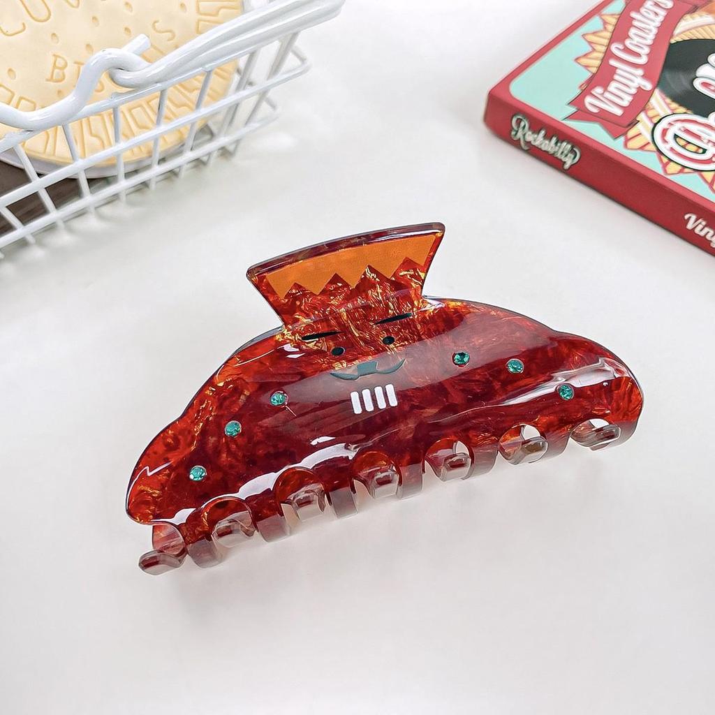 Christmas Hair Clips: Gingerbread Man & Santa Claus Shark Claw Clip for Updo Hairstyles