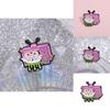 Television Colorful Pink Brooch Creative Alloy Pin With Cartoon Character For Enthusiasts Fashion