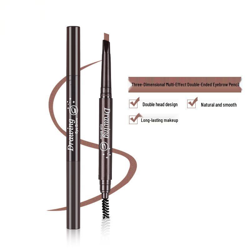 Automatischer Augenbrauenstift mit zwei Enden: Schweißfest, Wasserfest, Wischfest, Nachfüllbares Design