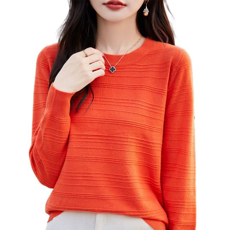 New Women's Plus Size Thick Wool Sweater - Round Neck, Loose Fit, Knitted Pullover for Autumn and Winter