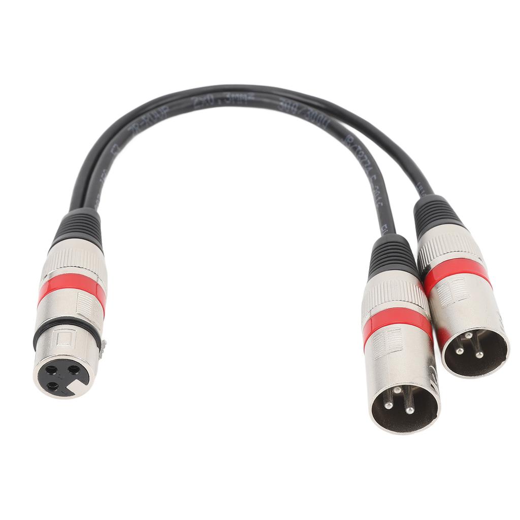 XLR Splitter Cable 11.8 Inch 22AWG OFC 1 XLR Female To 2 XLR Male Cable Microphone Adapter Cord for Mixer Sound