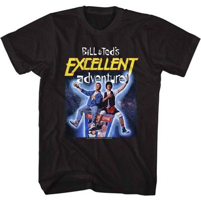 Bill And Teds Excellent Adventure B t Space Poster Schwarzes Unisex-T-Shirt