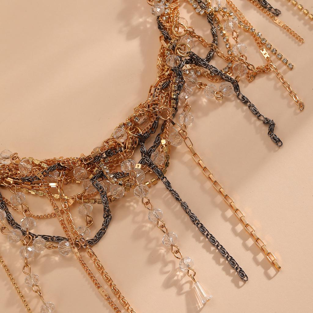 Tassel Multi-layer Layered Wrapped Necklace with Personalized High-end Feel, Hand Woven Necklace for Women's Fashion