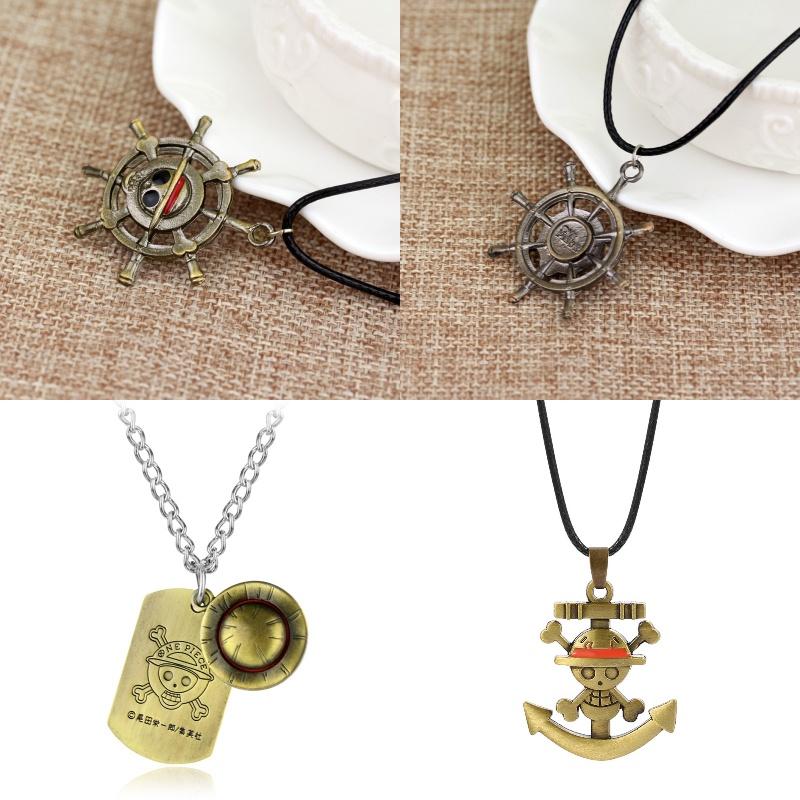 Japanese Anime One Piece Pirate King Gol D. Roger Pendant Necklace Cartoon Style