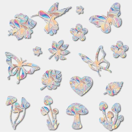 Window Sticker Butterflies Self-adhesive Rainbow Prism Suncatcher Decorate Glass Decal Home Decor Supplies