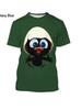 New Fashion Cartoon Cartoon 3D Printed T-Shirt for Men and Women Summer Casual Short Sleeves Cute Round Neck