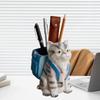 Cute Cat Pen Holder Makeup Brush Unique Multifunctional Desk Organizer for Living Room