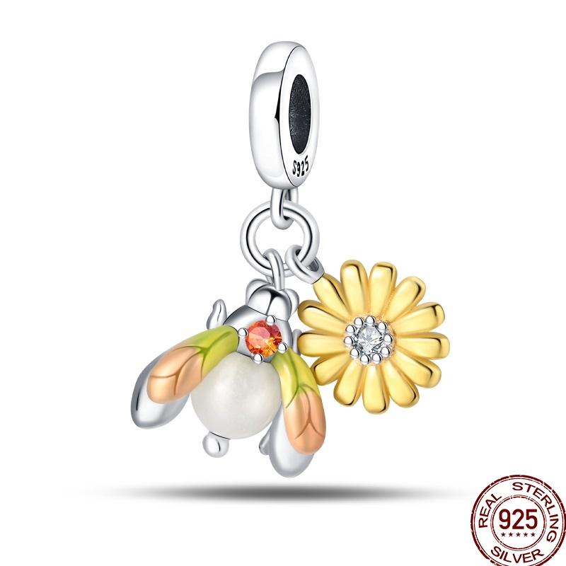 Real Copper Sunflower Series Charm Love Heart Blessing Series Suitable For 3Mm'S Bracelet Ladies Fine Jewelry Gift